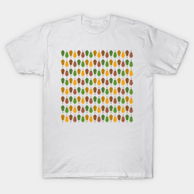 Oak Leaf Colours Pattern T-Shirt by John Uttley